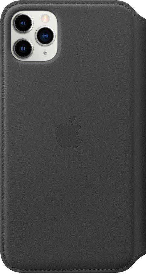 Apple Iphone 11 Pro Max Leather Folio Black Mx082zma Best Buy