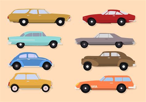 Flat Classic Car Vectors 153787 Vector Art At Vecteezy