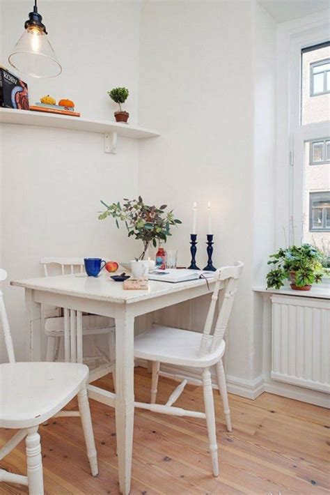 Small White Kitchen Tables And Chairs With Candle For Small Spaces