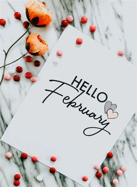 Sweet And Simple “hello February” Free Art To Print This Is Our Bliss