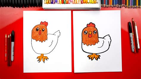 How To Draw A Cartoon Chicken Art For Kids Hub