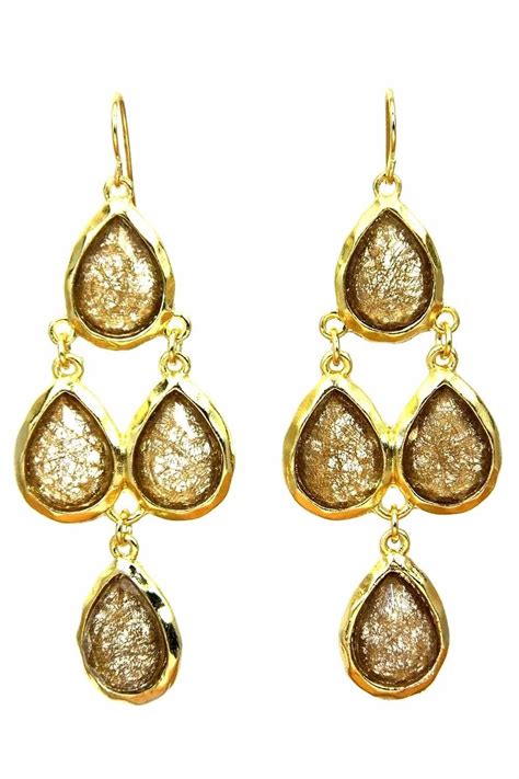 Chandelier Crystal Dangle Earrings Gold Plated And Hypoallergenic