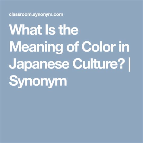 What Is The Meaning Of Color In Japanese Culture Synonym Japanese
