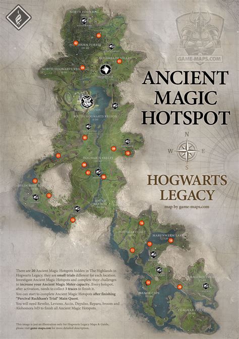 All Ancient Magic Hotspot Locations In Hogwarts Legacy Map How To My