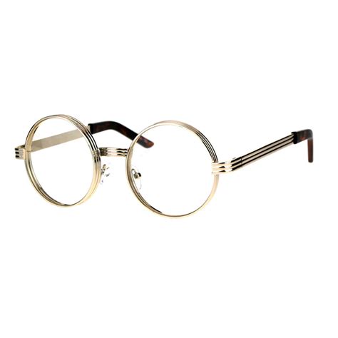 Mens Steampunk Victorian Thick Metal Round Circle Lens Eyeglasses Light