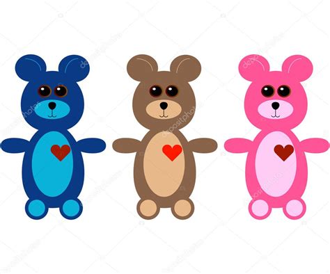Set Of 3 Cute Teddy Bears — Stock Vector © Apotterdd 2440444