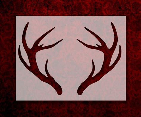 Deer Buck Antlers Horns Stencil Multiple Sizes Fast Free Etsy Deer