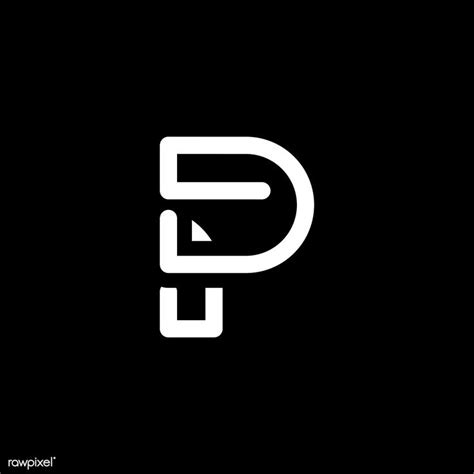 The Letter P Is Made Up Of Two Letters One In White On Black Background