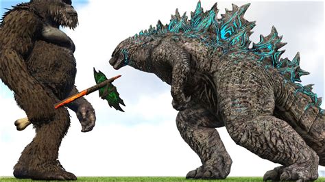 New Kong Vs Godzilla Legendary Godzilla Ark Survival Evolved Battle Kaijus Youtube
