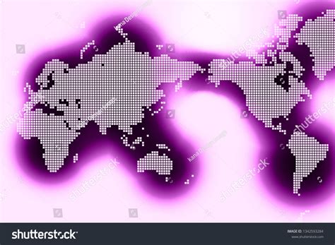 Shining World Map Stock Illustration 1342593284 Shutterstock