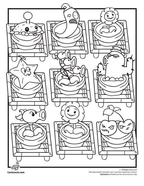 Zombies coloring pages for kids. Plants vs Zombies Zen Garden Coloring Page - Woo! Jr. Kids Activities