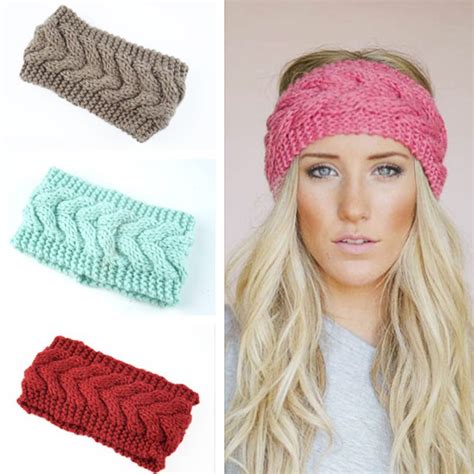 Chunky Knit Headband Crochet Headbands Elastic Hair Accessories Hair