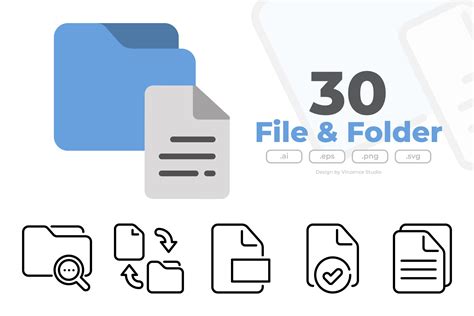 30 File And Folder Icon Sets Outline Icons ~ Creative Market