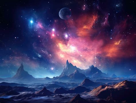 Fantasy Surreal Space Scene With Galaxy And Nebula 28208848 Stock Photo