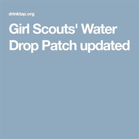Girl Scouts Water Drop Patch Updated