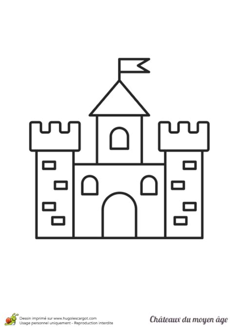 Coloriage chateau du moyen age pour petits  Coloriage chateau, Dessin
