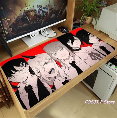 Anime Chainsaw Man Denji Makima Hayakawa Aki Mouse Pad Thicken Laptop Gaming Mice Mat Table