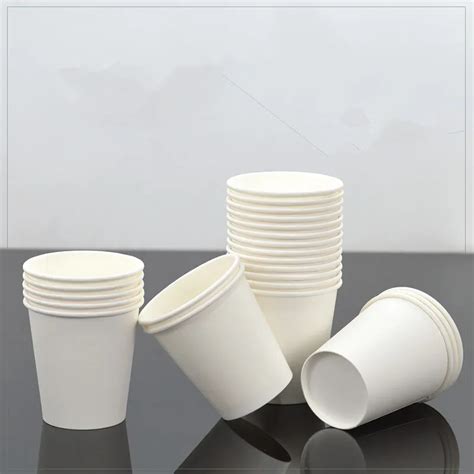 100pcs White Paper Disposable Coffee Cup Small 90ml 3oz Milk Tea