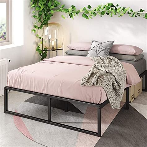This platform bed is 14 inches high with clearance under the frame for valuable storage. Amazon.com: Zinus Lorelei 14 Inch Platforma Bed Frame ...