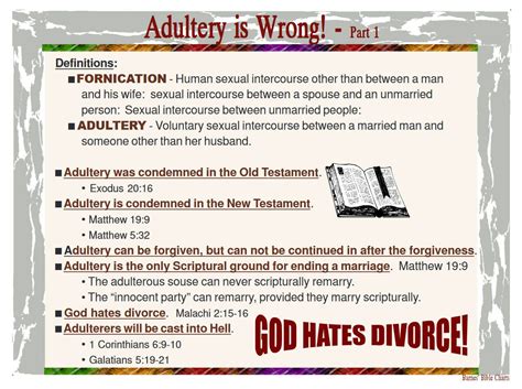 Adultery Is Wrong 1 Bible Study Books Bible Teachings Bible Doctrine