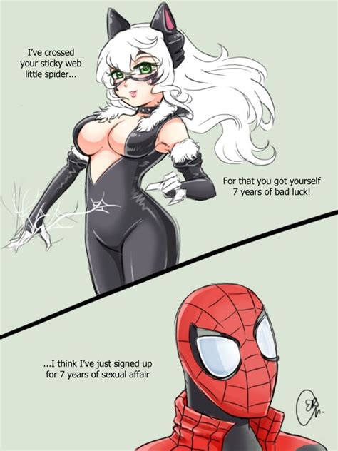 Spiderxcat1st Encounter By Yestherdey Black Cat Marvel Deadpool And