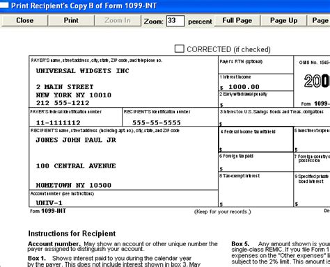 Form 1099 Int Prepared By Quick And Easy 1099w2