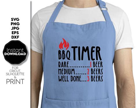 Bbq Timer Svg Fathers Day Svg Grill Master Svg Apron For Etsy New Zealand
