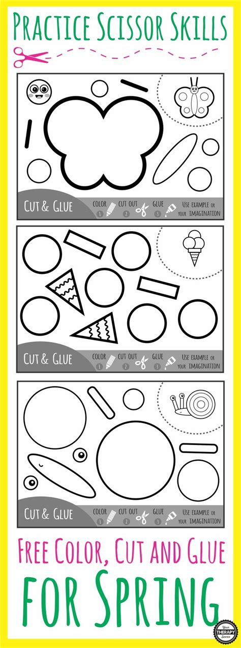 Teach Child How To Read Spring Color Cut And Paste Worksheets For