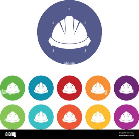 Construction Helmet Set Icons Stock Vector Image And Art Alamy