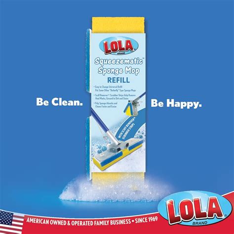 Lola Products Squeezematic Easy Clean Butterfly Sponge Mop Head Refill