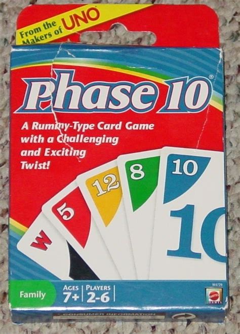 Phase 10 Card Game 2010 Mattel New Sealed Cards Open Box Complete