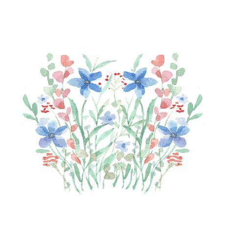 Watercolor Flowers Meadow Png Vector Psd And Clipart With