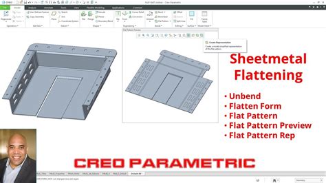Creo Parametric Sheetmetal Flattening Methods Flat Pattern Unbend