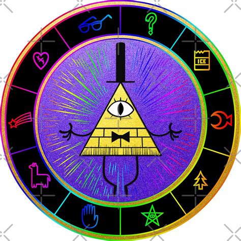 Gravity Falls Bill Cipher Wheel Party Time Stickers By Groovypixels