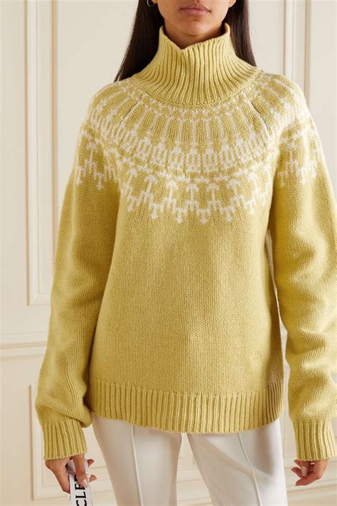 Tory Sport Fair Isle Merino Wool Turtleneck Sweater Net A Porter
