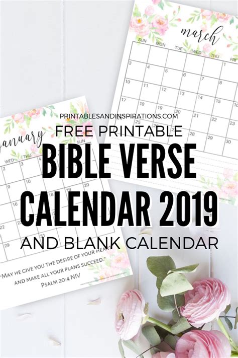 Bible Verse Calendar Printable For 2019 Printables And Inspirations