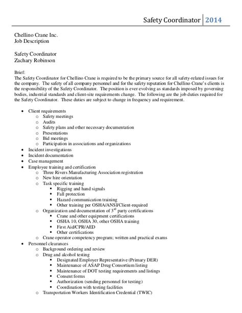 Our company is looking for a authorization coordinator to join our team. Safety Coordinator Job Description