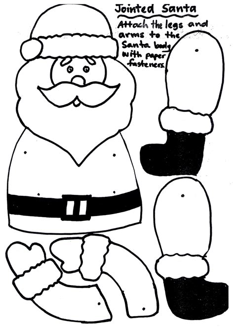 Free download 39 best quality outline drawing for kids at getdrawings. Things to do with kids. Christmas Santa craft. Jointed ...