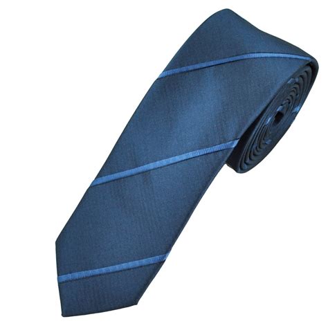 Navy And Royal Blue Striped Mens Skinny Tie From Ties Planet Uk