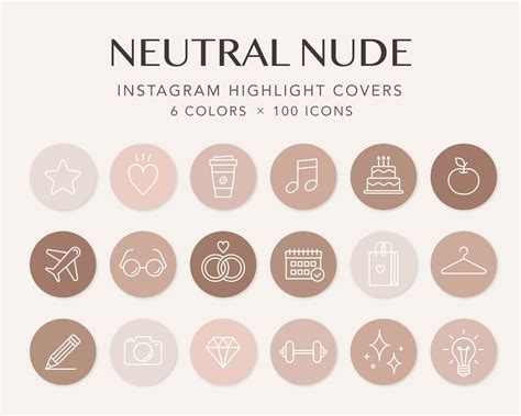 600 Instagram Story Highlight Covers 600 Neutral Nude Colors Minimal