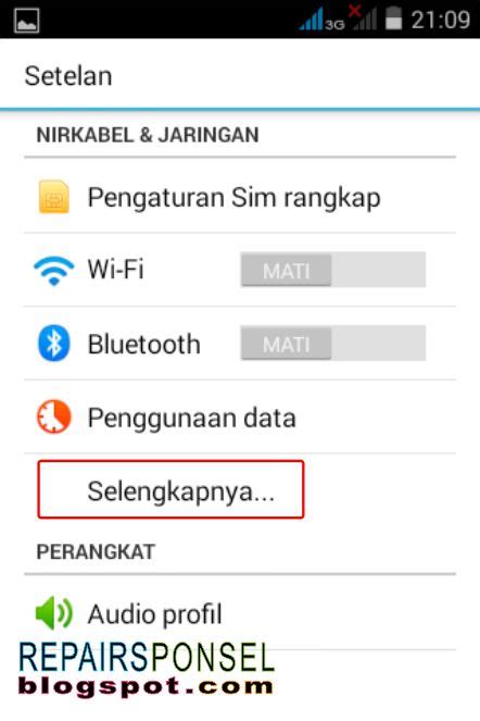 Baik dengan cara klik network kemudian ubah network tipe menjadi wcdma only lalu apply seperti gambar di bawah ini : Cara Setting Jaringan 3G Only Advan S35F - Repairs Ponsel