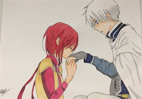 Snow White With The Red Hair Shirayuki And Zen Fan Art Speed Drawing