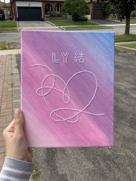 Bts Love Yourself Album Cover On Canvas Embroidered Canvas Art Mini Canvas Art Friend Painting
