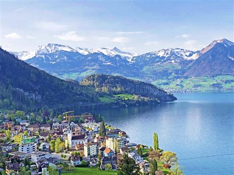 View Of Lake Lucerne Or Vierwaldstaetersee With Vitznau