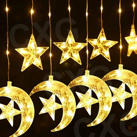🔥ready Stock🔥2024 New 35m Led Star Moon Curtain String Lights 8 Modes