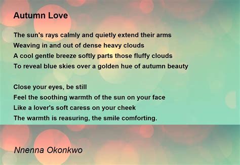 Autumn Love Poem By Nnenna Okonkwo Poem Hunter