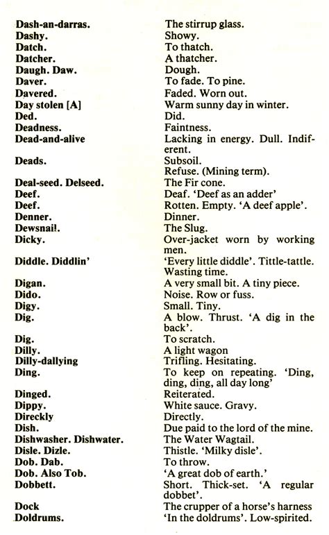 Cornish Dialect Words D Helston History