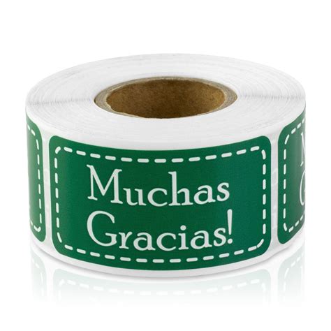 Muchas Gracias Spanish Thank You Very Much 1 X 2 Labels Stickers