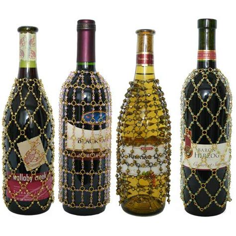 Royal Designs Beaded Winechampagne Bottle Covers Decorative Wine Bag