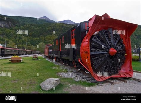 Historic Steam Engine With Snow Plow White Pass And Yukon Route Skagway
